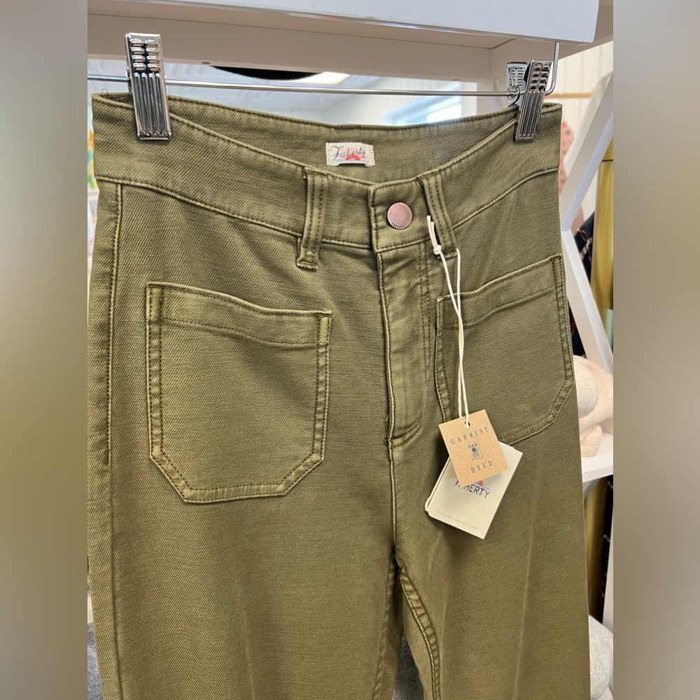 Faherty - Stretch Terry Patch Pocket Pant Olive Green - Picture 5 of 7